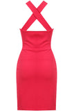 Pink Front Cut Out Bodycon Dress