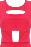 Pink Front Cut Out Bodycon Dress