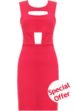 Pink Front Cut Out Bodycon Dress