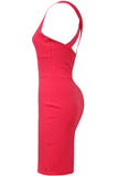 Pink Front Cut Out Bodycon Dress