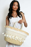 Tassel Oversized Wicker Tote Bag