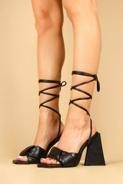 Flare Block Heel Wrap Around Sandal