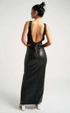 Black Maxi Side Split PU