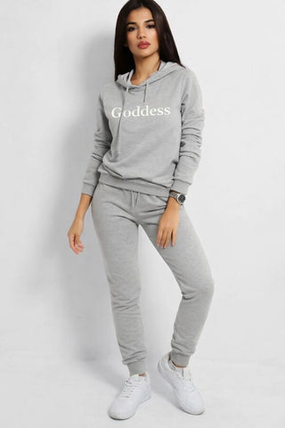Grey GODDESS Printed Hooded Loungewear Set