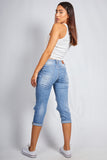 Denim Cropped Distressed Jeans