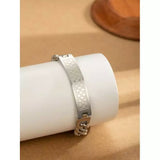 Men's Stainless Steel Square Bracelet in Silver Tone