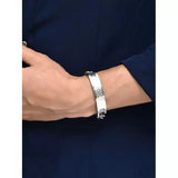 Men's Stainless Steel Square Bracelet in Silver Tone