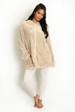 Longline Teddy Zip Hoodie