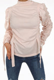 Straps Trim Mock Neck Jumper