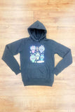 Oversized Printed Pullover Fleece Hoodie