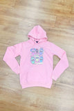 Oversized Printed Pullover Fleece Hoodie