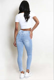 Washed Blue Skinny Denim Jeans