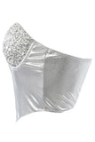 Sequin Metallic Corset Top