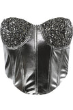 Sequin Metallic Corset Top