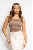 Ruched Bandeau Crop Top