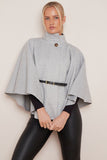 Grey Belted Cape Coat