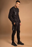 Contrast Piped Cargo Pocket Tracksuit