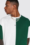 Green Oversized Colour Block T-Shirt
