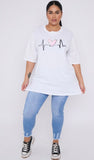 Plus Size Small Heart Print T-Shirt