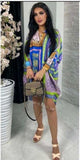 Scarf Print Oversized Floral Shirt