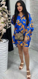 Scarf Print Oversized Floral Shirt