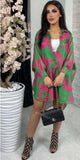Scarf Print Oversized Floral Shirt