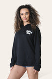 Ladies Oversized White Fox Print Hoodie