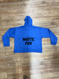 Ladies Oversized White Fox Print Hoodie