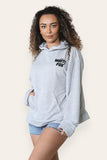 Ladies Oversized White Fox Print Hoodie
