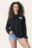 Ladies Oversized White Fox Print Hoodie