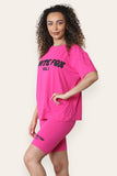 Ladies White Fox Offstage Lounge Cycling Short Set