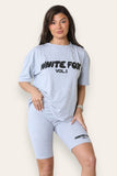 Ladies White Fox Offstage Lounge Cycling Short Set