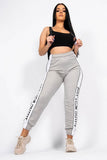 Grey Slogan Print Joggers