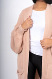Longline Balloon Sleeve Knitted Cardigan