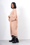 Longline Balloon Sleeve Knitted Cardigan