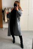 Longline Balloon Sleeve Knitted Cardigan