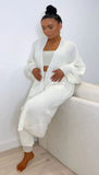 Longline Balloon Sleeve Knitted Cardigan