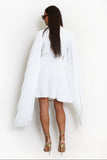 Pleated Wing Sleeves Tunic Dress