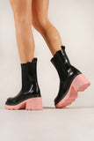 Chunky Sole Ankle Biker Boots