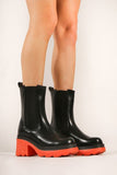 Chunky Sole Ankle Biker Boots