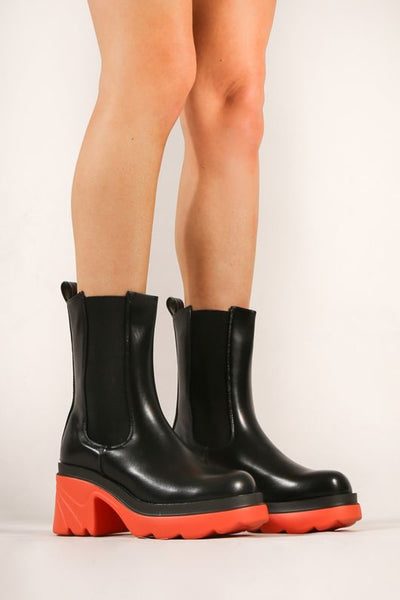 Chunky Sole Ankle Biker Boots