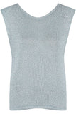 Metallic Round Neck Knitted Top
