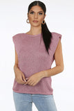 Metallic Round Neck Knitted Top