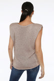 Metallic Round Neck Knitted Top