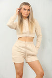 Crucifix Cross Cropped Hooded Short Set