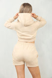 Crucifix Cross Cropped Hooded Short Set
