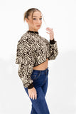 Black Love Print Cropped Jumper