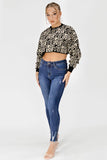 Black Love Print Cropped Jumper