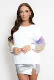 Ombre Sequin Sleeve Jumper