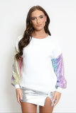Ombre Sequin Sleeve Jumper